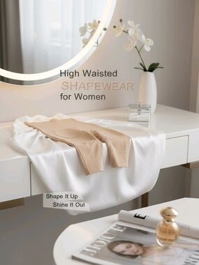 High-Waisted Shapewear Shorts for Women - Beige